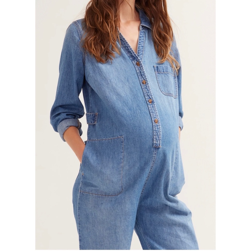 HATCH The Everyday Nursing Denim Jumpsuit - Picture 4 of 13